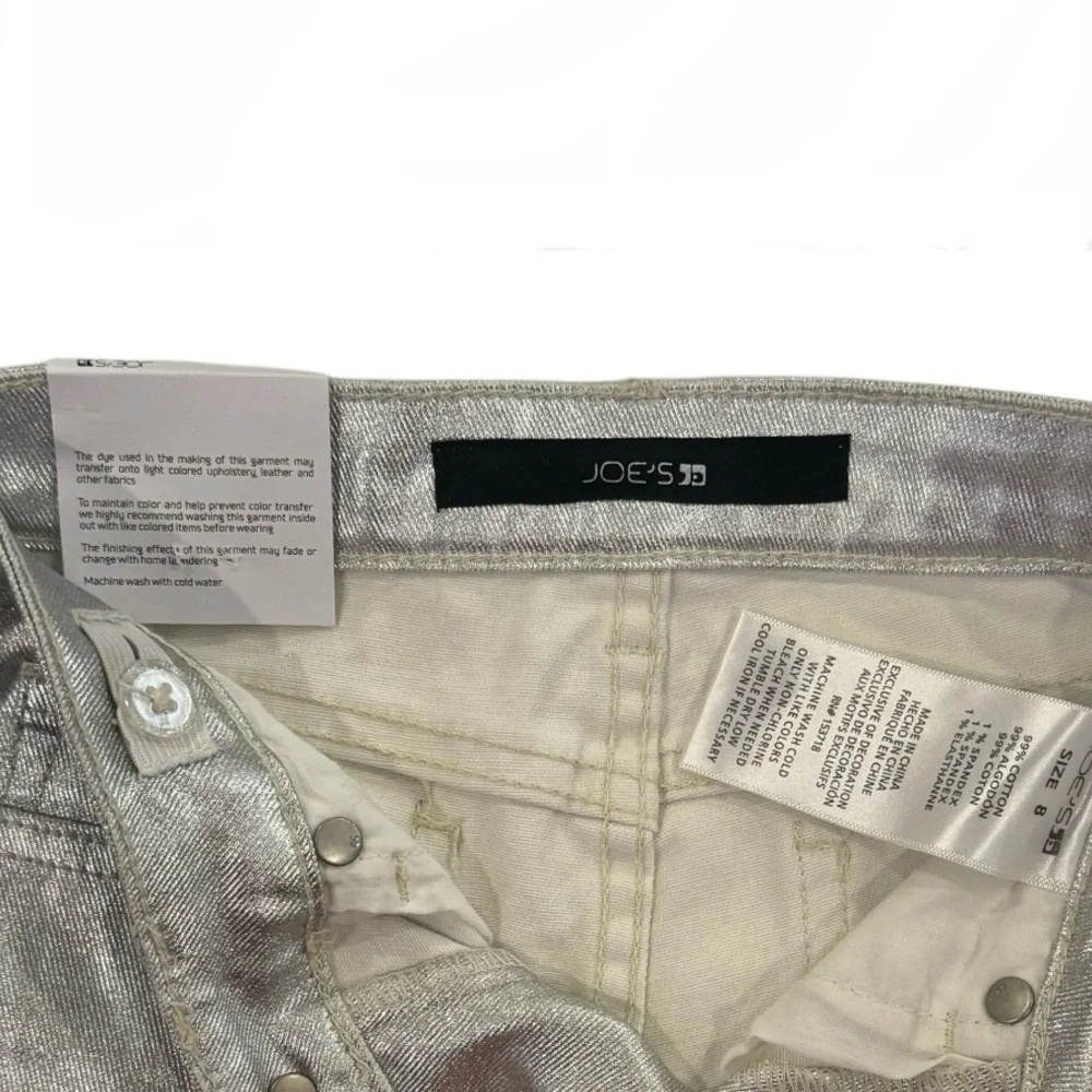 Joe’s Silver Metallic‎ High-Rise Skinny Jeans - Size 8